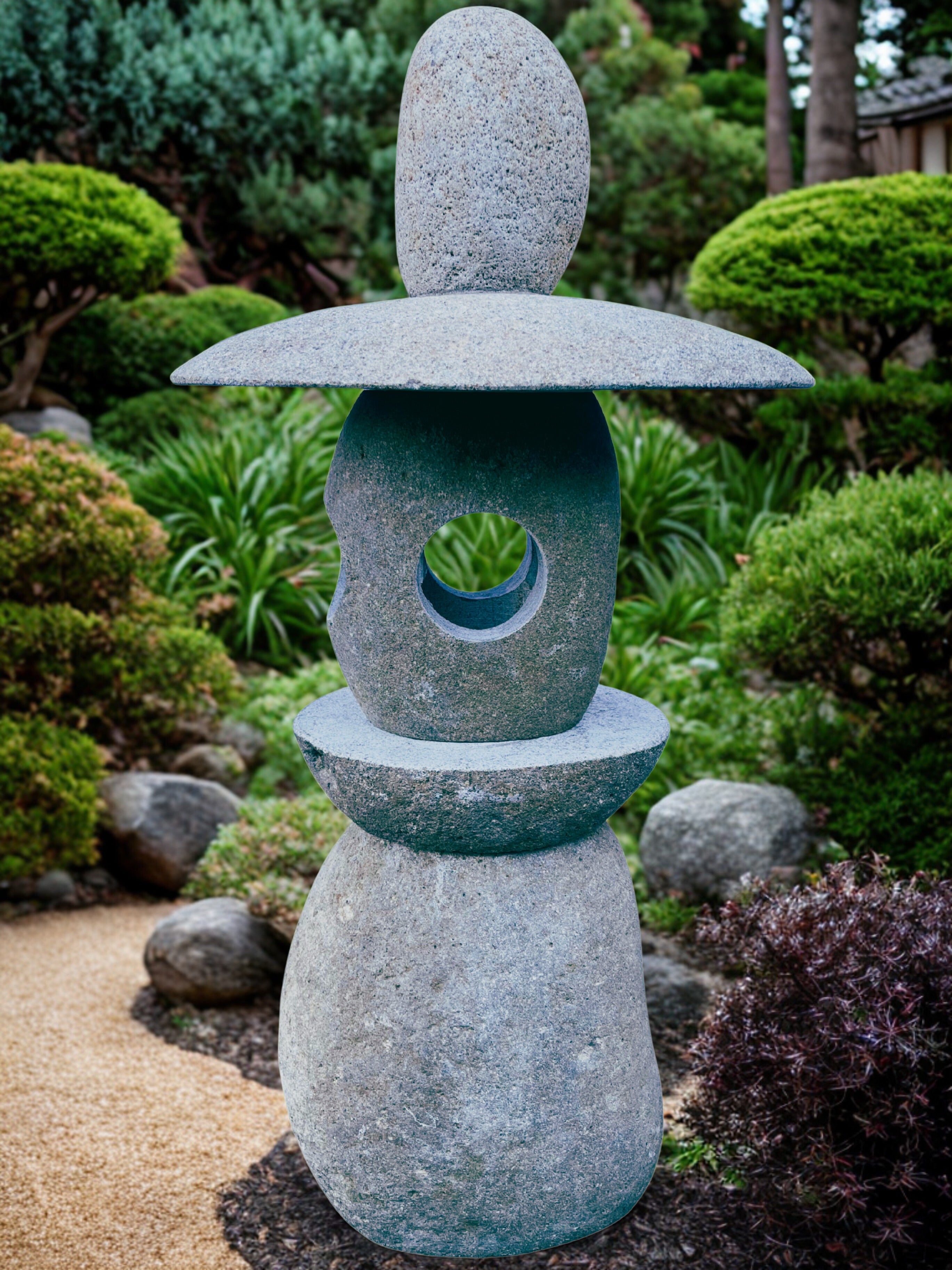 イタリア　ピエロ　ランプスタンドStone Lite By Prot.BESSI Wabi-Sabi Stone Garden Lantern 33