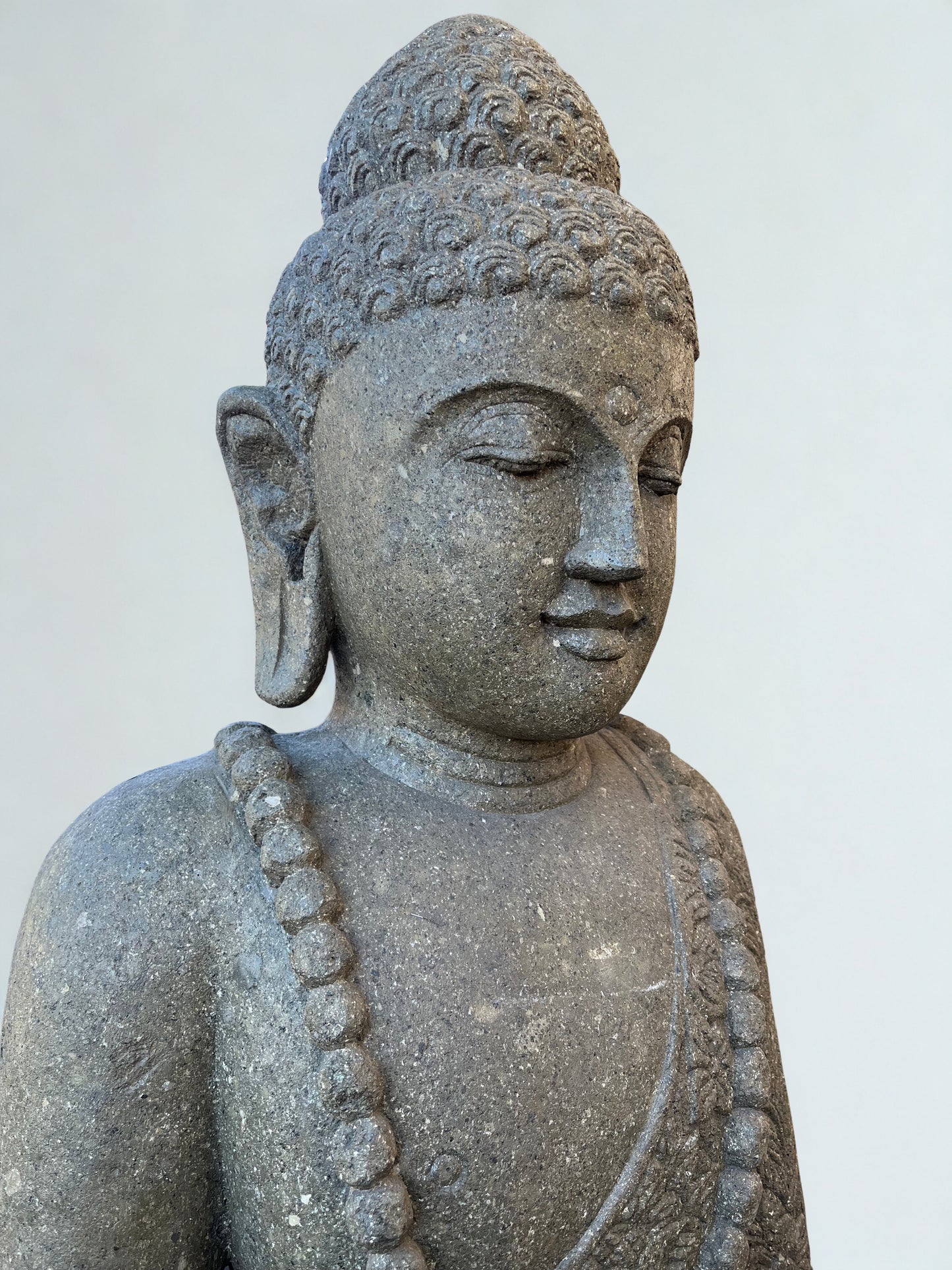 Standing Buddha Sculpture with Alms Bowl 81" - Routes Gallery