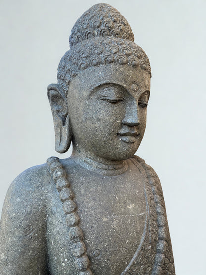 Standing Buddha Sculpture with Alms Bowl 81" - Routes Gallery