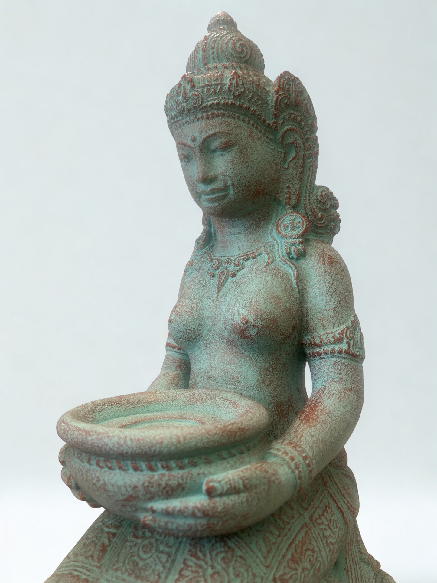 Kneeling Devi Goddess with Offering Bowl 16"