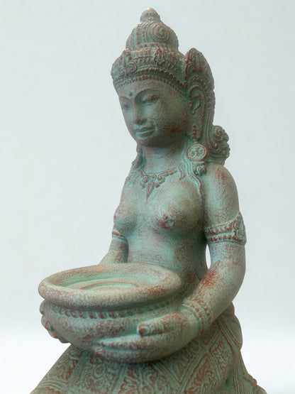 Kneeling Devi Goddess with Offering Bowl 16"