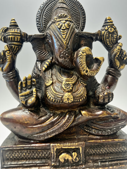 Brass South Indian Style Ganesh 5.5" - Routes Gallery