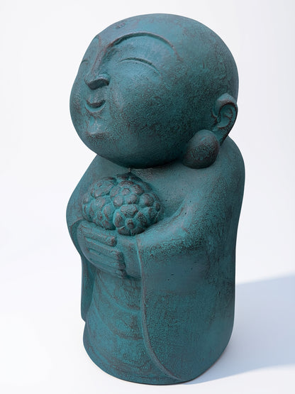 Zen Jizo with Flowers Statue 20"