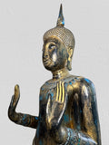 Wood Standing Thai Buddha Statue 52"