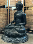 Brass Large Earth Touching Buddha 39" - Routes Gallery