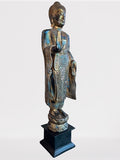 Wood Standing Abhaya Buddha Statue 48"