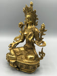 Brass Green Tara Statue 8.5"
