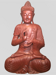 Wood Dharmachakra Buddha Statue 39"