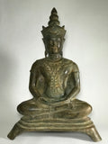 Brass Meditating Royal Ayutthaya Buddha 21" - Routes Gallery