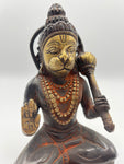 Brass Hanuman Statue Holding Club 7"