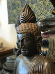 Stone Earth Touching Buddha Statue 36"