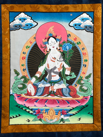 White Tara Thangka Painting