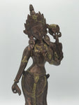 Brass Standing Goddess Tara Statue 12"