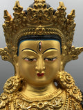 Brass White Tara Statue 12"