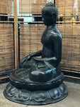 Brass Large Earth Touching Buddha 39" - Routes Gallery