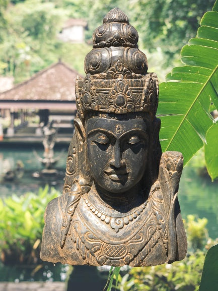 Stone Devi Tara Goddess Head Bust 42 – Routes Gallery