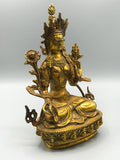 Brass White Tara Statue 8.5"