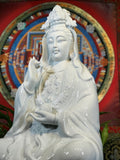 Porcelain Seated Quan Yin Statue 29" - Routes Gallery