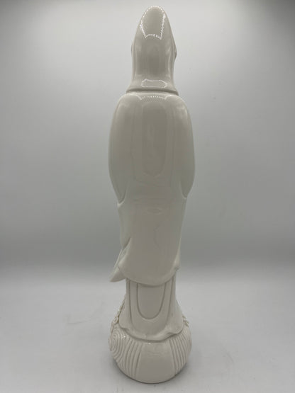 Porcelain Standing Quan Yin Statue 16"