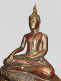 Wood Thai Earth Witness Buddha Statue 40"