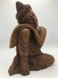 Wood Relaxing Buddha Statue 12"