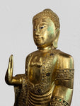 Wood Standing Abhaya Buddha Statue 48"