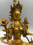 Brass White Tara Statue 8.5"