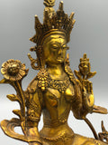 Brass White Tara Statue 8.5"