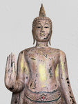 Wood Standing Thai Buddha Statue 73"