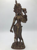 Brass Standing Goddess Tara Statue 12"