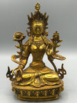Brass White Tara Statue 8.5"