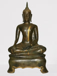 Brass Thai Ayutthaya Buddha Statue 25" - Routes Gallery