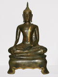 Brass Thai Ayutthaya Buddha Statue 25" - Routes Gallery