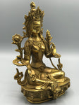 Brass Green Tara Statue 8.5"