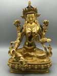 Brass Green Tara Statue 12"