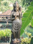 Stone Standing Dewi Sri / Shri Devi Statue 58"