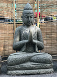 Seated Stone Namaste Buddha Statue 41"