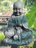 Stone Namaste Monk Statue 10"