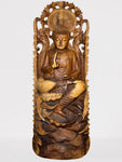 Wood Buddha Sculpture in Vitarka Mudra 45"
