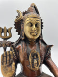 Brass Seated Abhaya Shiva Statue 8"