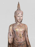 Wood Standing Thai Buddha Statue 73"