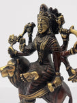 Brass Durga Statue  Seated on Lion 6.5"