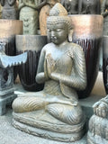 Seated Stone Namaste Buddha Sculpture 40"