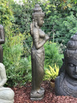 Stone Standing Dewi Sri / Shri Devi Statue 58" - Routes Gallery