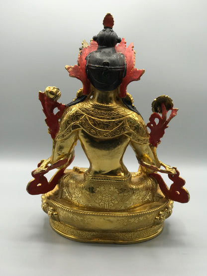 Brass White Tara Statue 12"