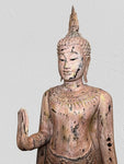 Wood Standing Thai Buddha Statue 73"