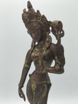 Brass Standing Goddess Tara Statue 12"