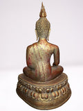 Wood Thai Earth Witness Buddha Statue 40"