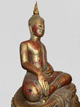 Wood Thai Earth Witness Buddha Statue 40"