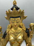 Brass White Tara Statue 12"